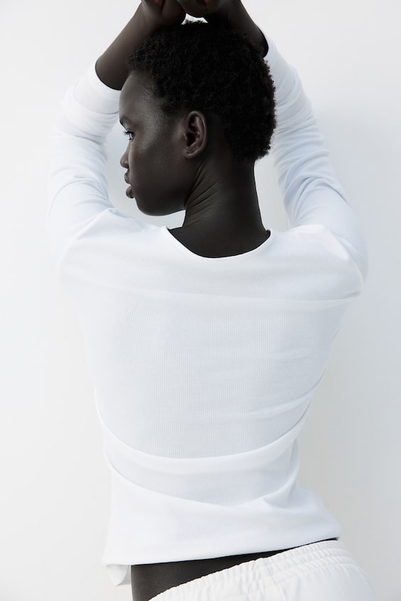 HM Geripptes Jerseyshirt