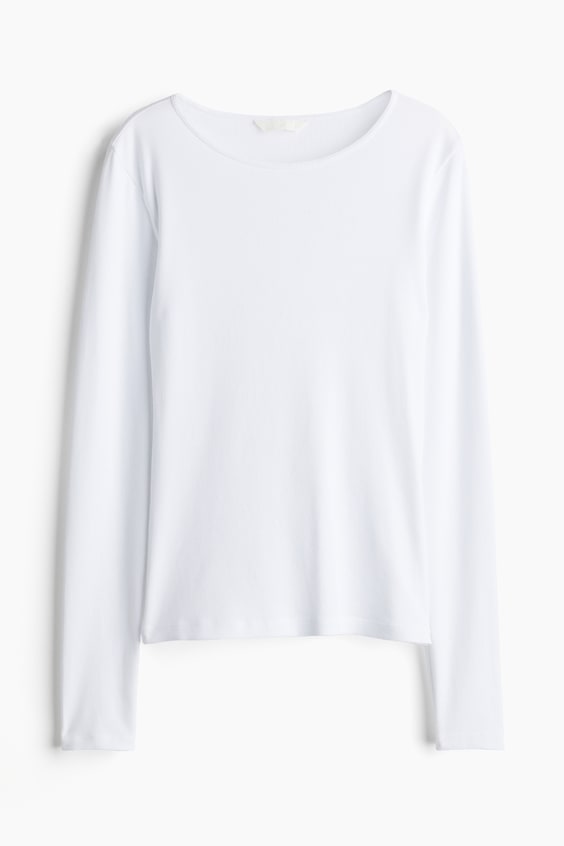 HM Geripptes Jerseyshirt