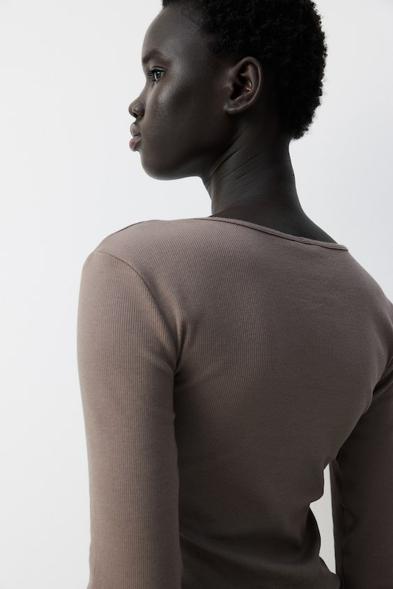 HM Geripptes Jerseyshirt