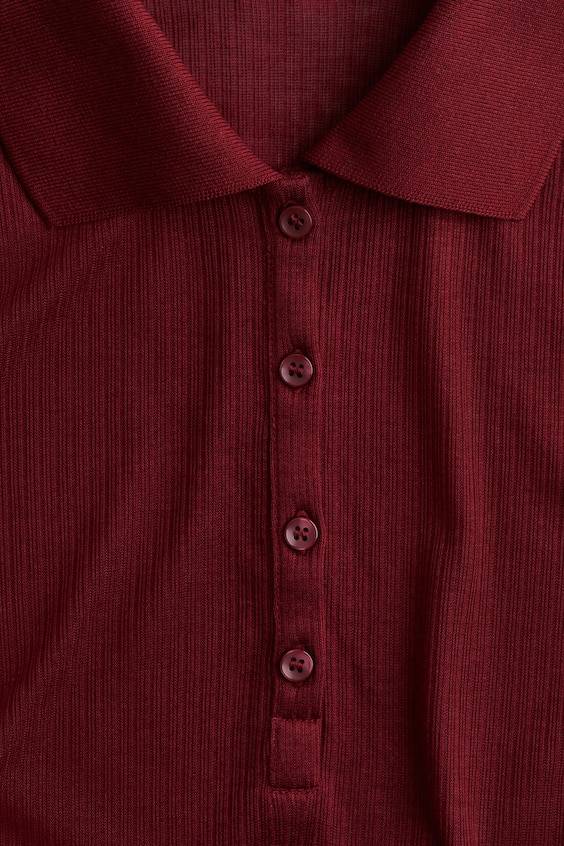 HM Geripptes Poloshirt