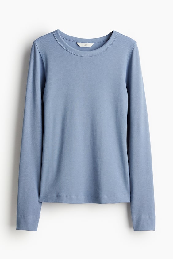 HM Geripptes Shirt Aus Modalmix