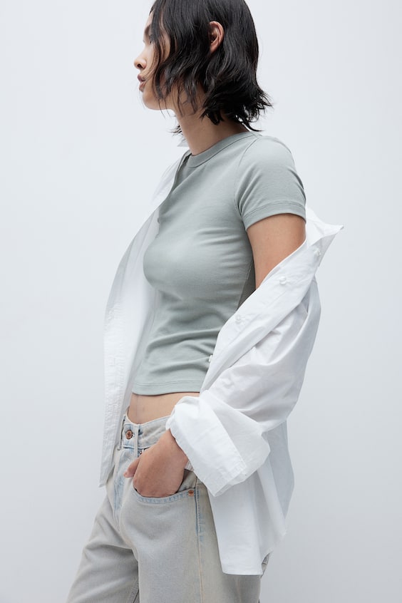 HM Geripptes T-Shirt