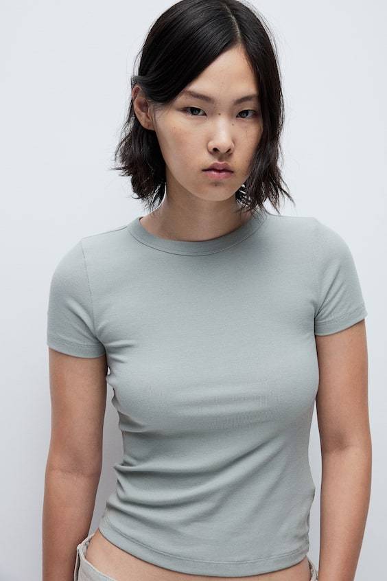 HM Geripptes T-Shirt