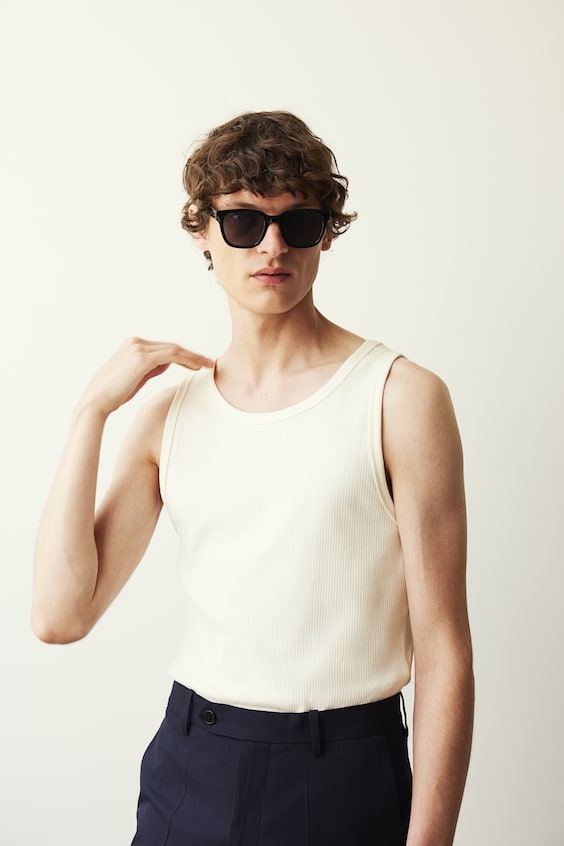 HM Geripptes Tanktop In Slim Fit
