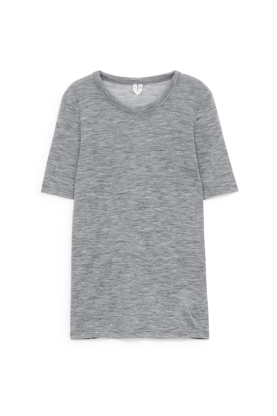 HM Geripptes Woll-T-Shirt