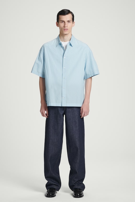 HM GESTREIFTES KURZARMHEMD