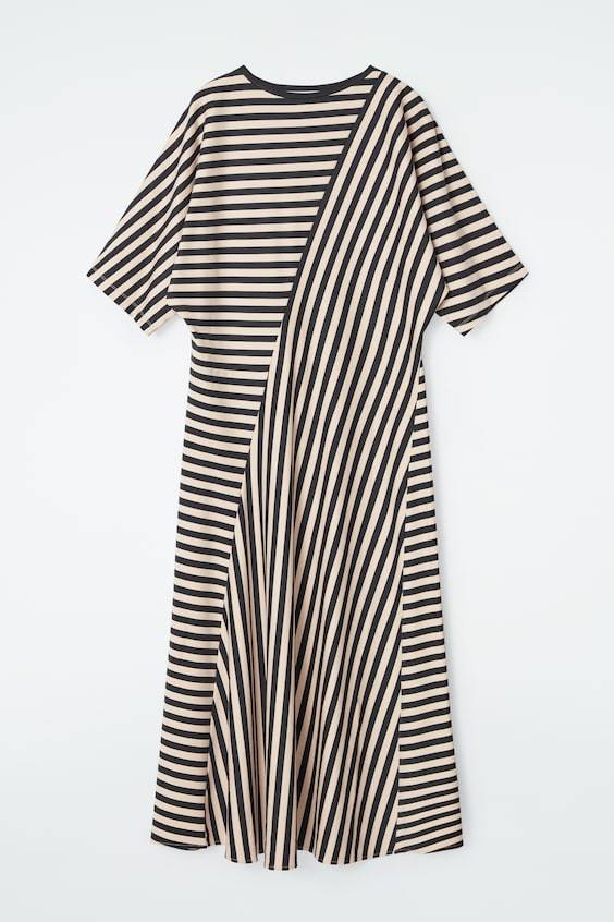 HM GESTREIFTES MIDIKLEID AUS JERSEY