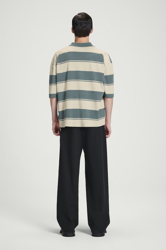HM GESTREIFTES OVERSIZED-POLOSHIRT