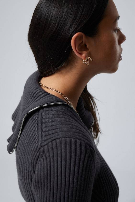 HM Gestrickter Zip-Cardigan Mit Schmaler Passform