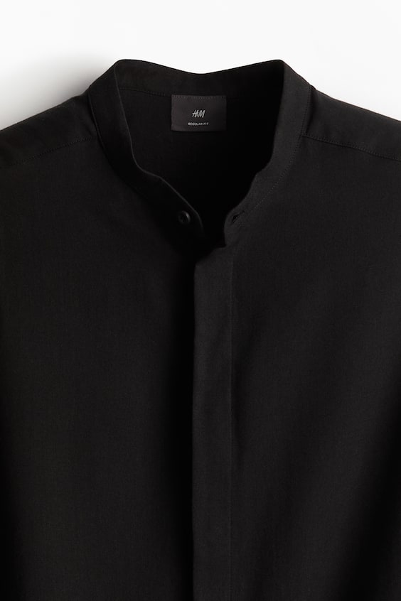 HM Grandad-Hemd Aus Lyocell In Regular Fit