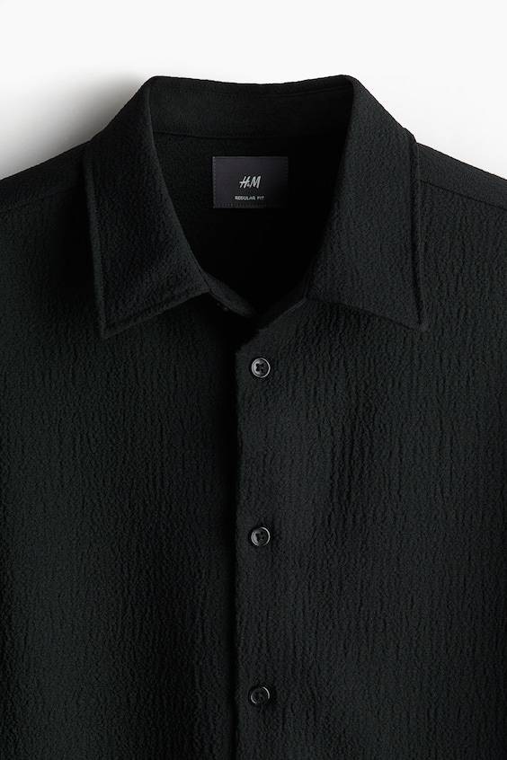 HM Hemd Aus Crêpestoff In Regular Fit