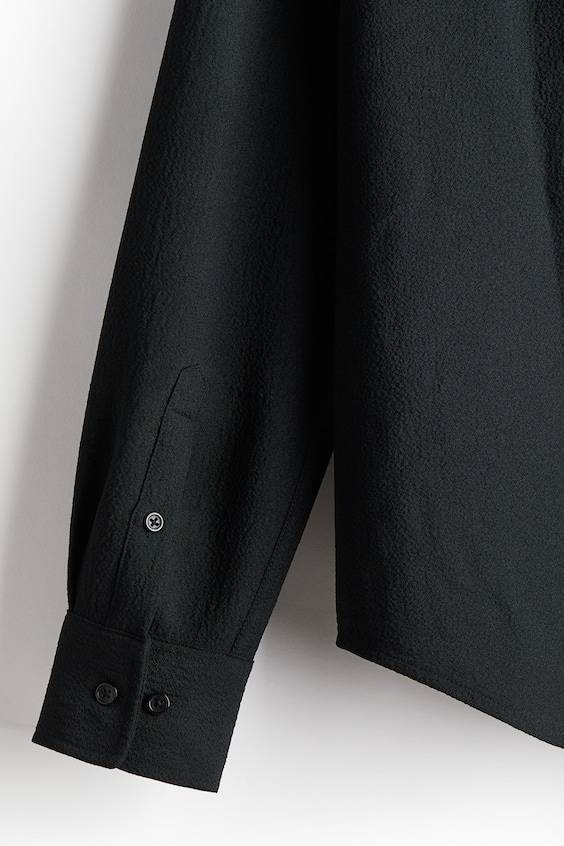 HM Hemd Aus Crêpestoff In Regular Fit