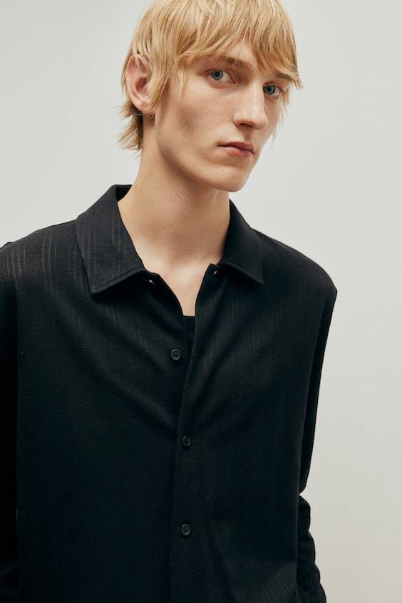 HM Hemd Aus Spitzenjersey In Regular Fit