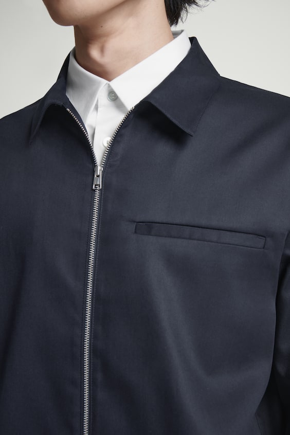 HM HEMDJACKE AUS TWILL MIT REISSVERSCHLUSS