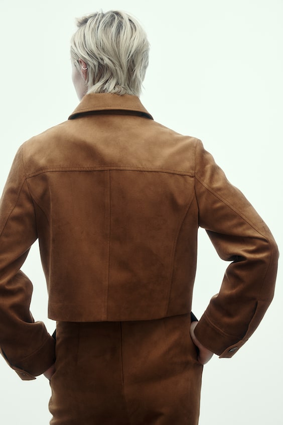 HM Jacke Aus Einem Angerauten Stoff