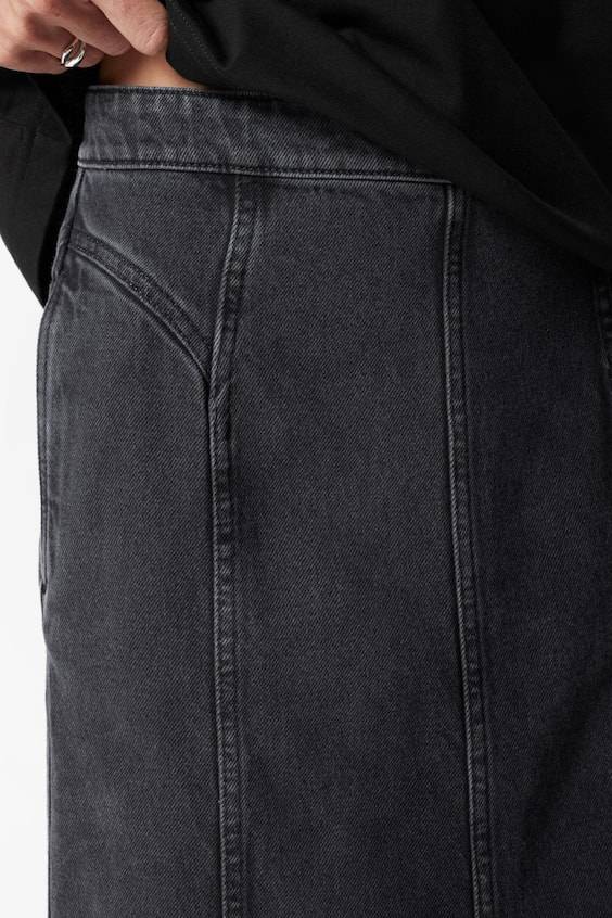 HM Jeans-Maxirock Mit Falten