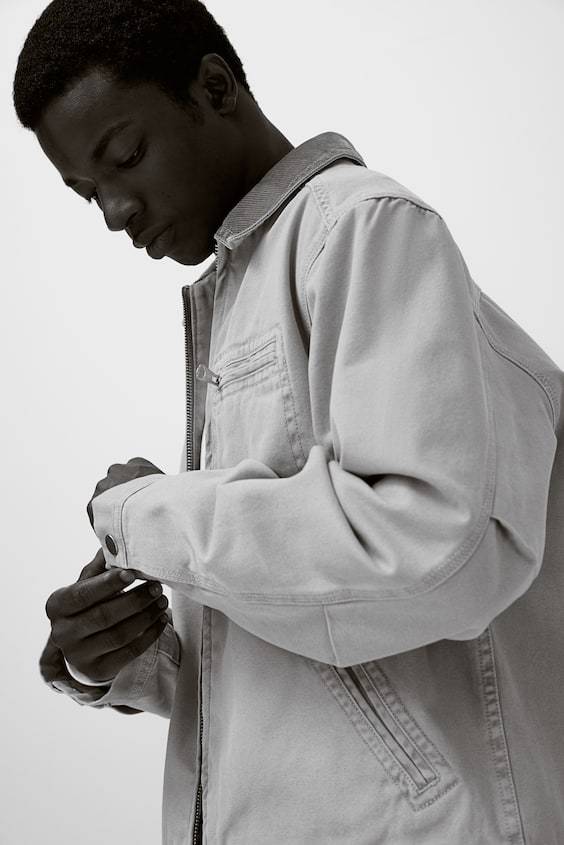 HM Jeansjacke Mit Cordkragen In Regular Fit