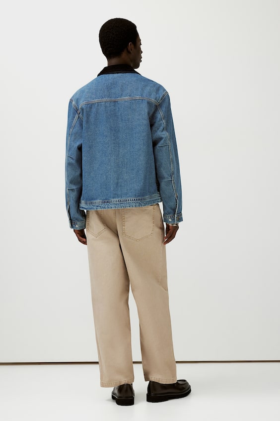 HM Jeansjacke Mit Cordkragen In Regular Fit