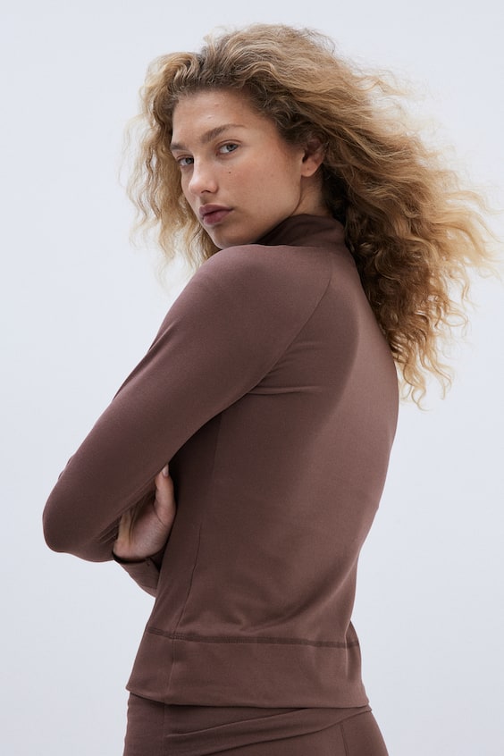 HM Jersey-Cardigan Mit Reißverschluss