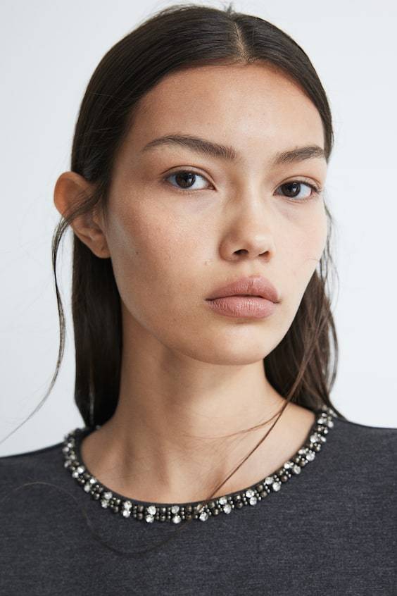 HM Jerseykleid Mit Zierborte