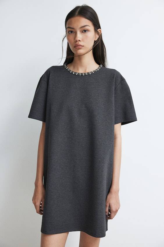 HM Jerseykleid Mit Zierborte