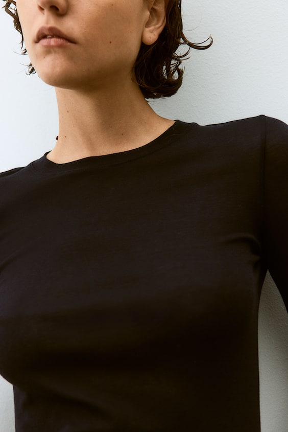 HM Jerseyshirt Aus Pima-Baumwolle