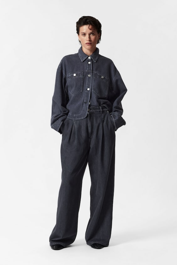 HM Kastenförmige Jeansjacke