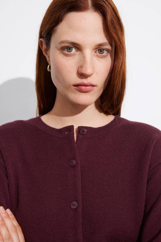 HM Kastenförmige Strickjacke Aus Merinowolle