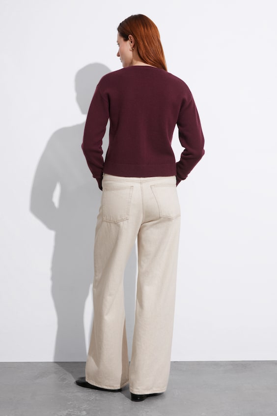 HM Kastenförmige Strickjacke Aus Merinowolle