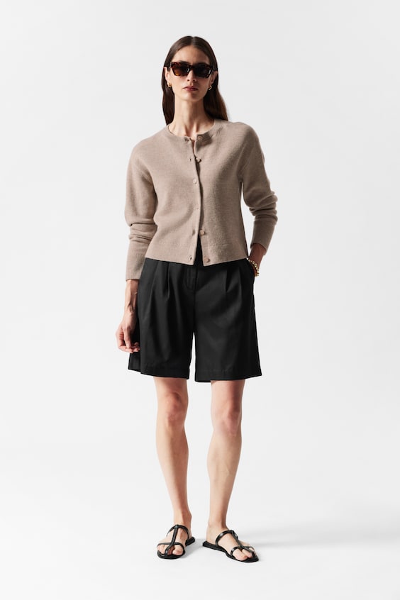 HM Kastenförmige Strickjacke Aus Merinowolle