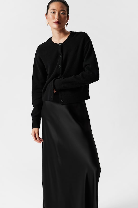 HM Kastenförmige Strickjacke Aus Merinowolle