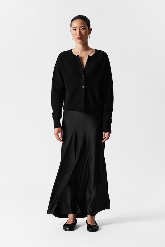 HM Kastenförmige Strickjacke Aus Merinowolle