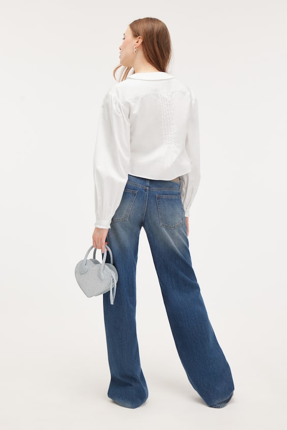 HM Kastenförmiges Popeline-Hemd Mit Biesen