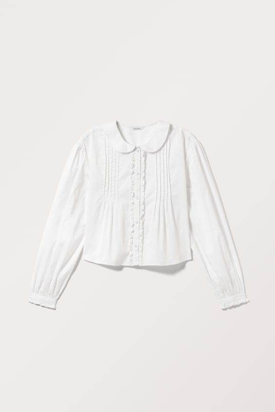 HM Kastenförmiges Popeline-Hemd Mit Biesen