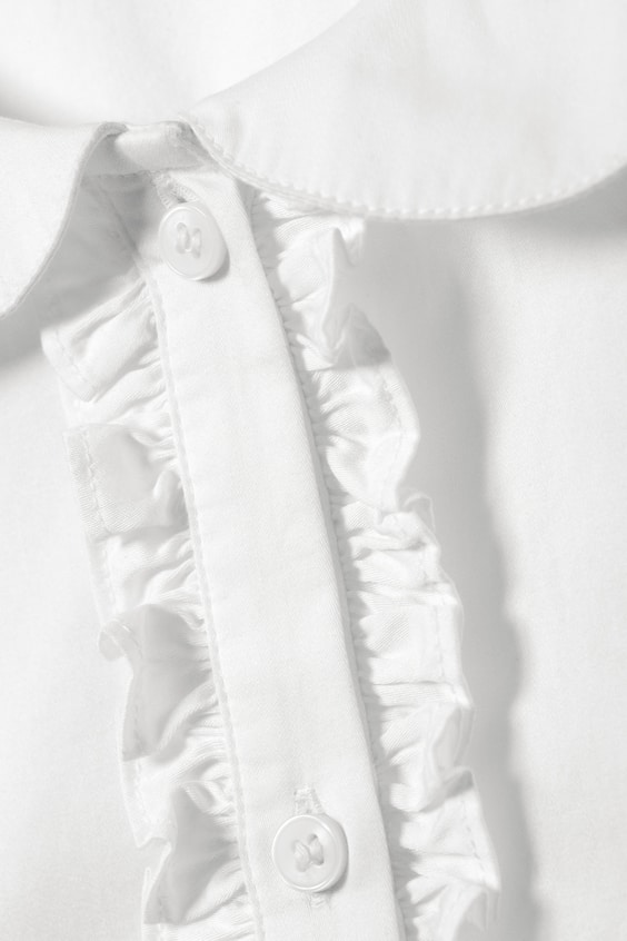 HM Kastenförmiges Popeline-Hemd Mit Biesen