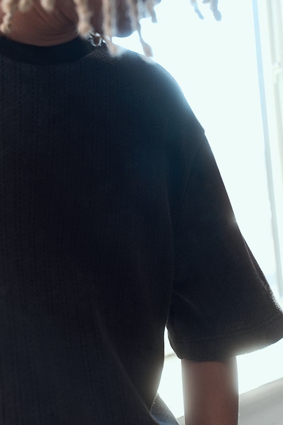 HM Kastiges T-Shirt Aus Pointelle-Jersey