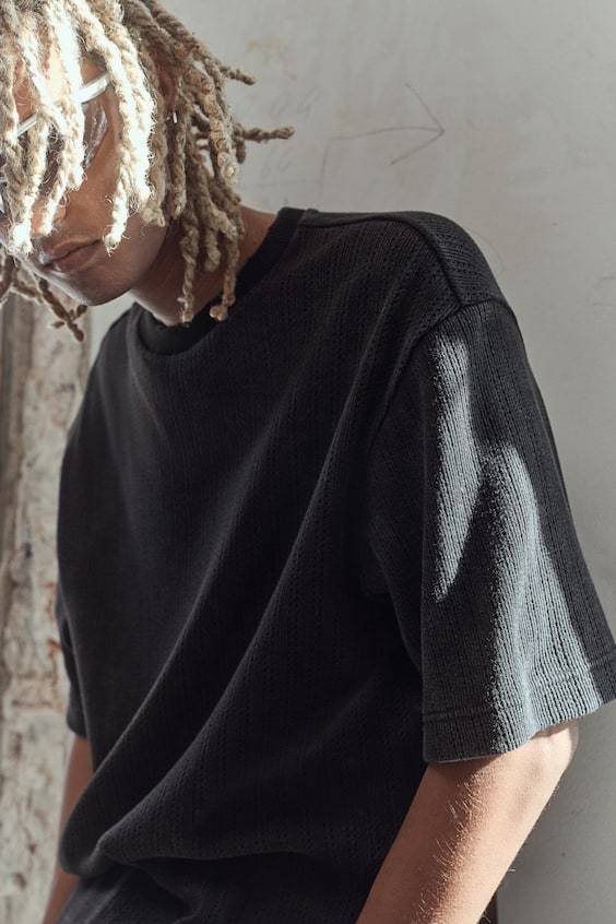 HM Kastiges T-Shirt Aus Pointelle-Jersey