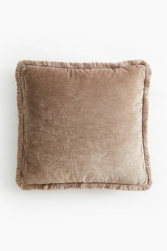 HM Kissenhülle Aus Samt Mit Fransen