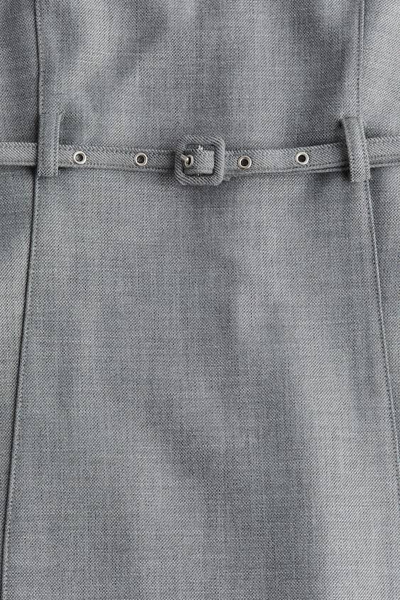 HM Kleid Mit U-Boot-Ausschnitt Und Gürtel