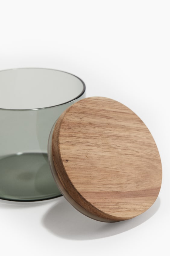 HM Kleines Glasgefäß Mit Deckel