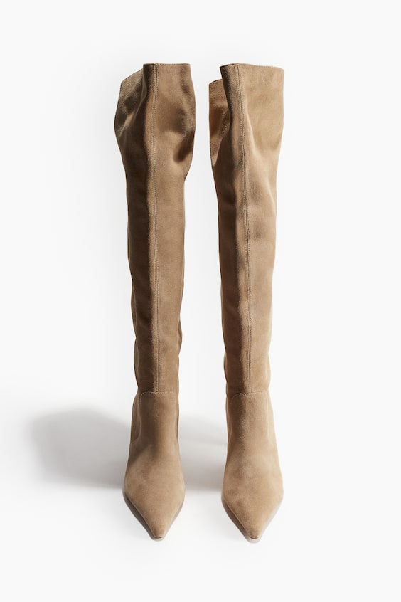 HM Knee-Highs Aus Veloursleder