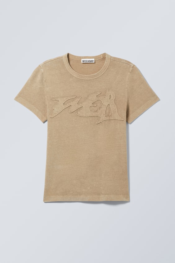 HM Körperbetontes T-Shirt Mit Aufdruck