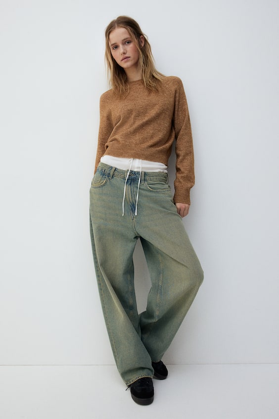 HM Kurzer Feinstrick-Pullover