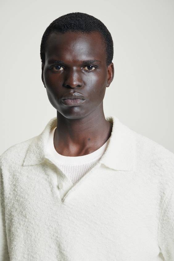 HM LANGÄRMLIGES BOUCLÉ-POLOSHIRT