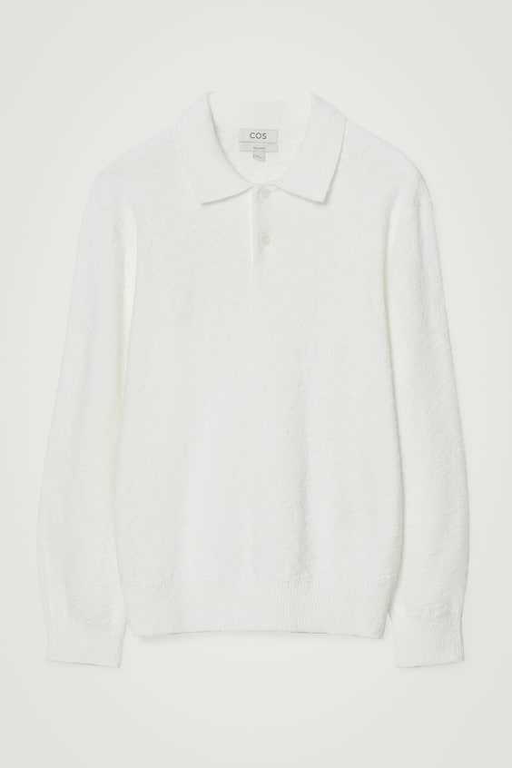HM LANGÄRMLIGES BOUCLÉ-POLOSHIRT