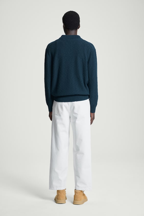 HM LANGÄRMLIGES BOUCLÉ-POLOSHIRT