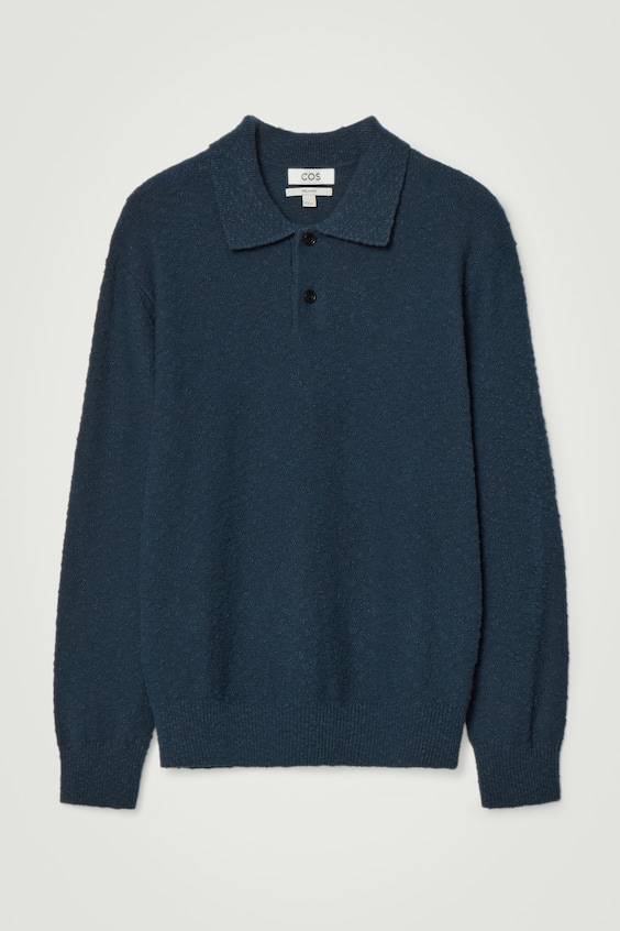 HM LANGÄRMLIGES BOUCLÉ-POLOSHIRT