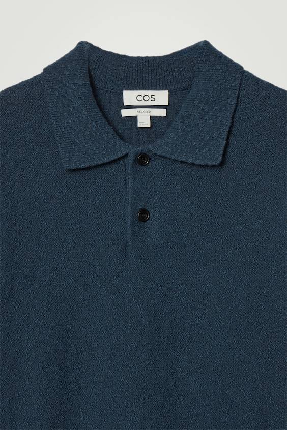 HM LANGÄRMLIGES BOUCLÉ-POLOSHIRT