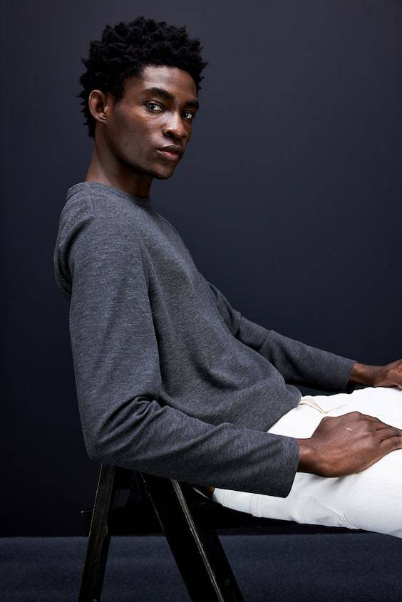 HM Langarmshirt Mit Waffelstruktur In Regular Fit