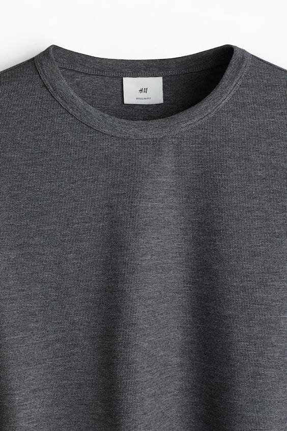 HM Langarmshirt Mit Waffelstruktur In Regular Fit